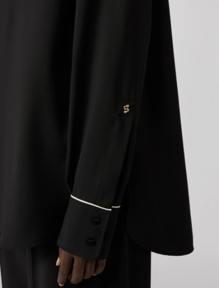 Wide wool shirt - BLACK - Sportmax - 6