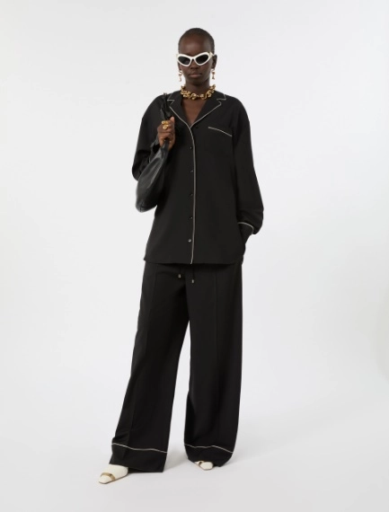 Wide wool shirt - BLACK - Sportmax - 1