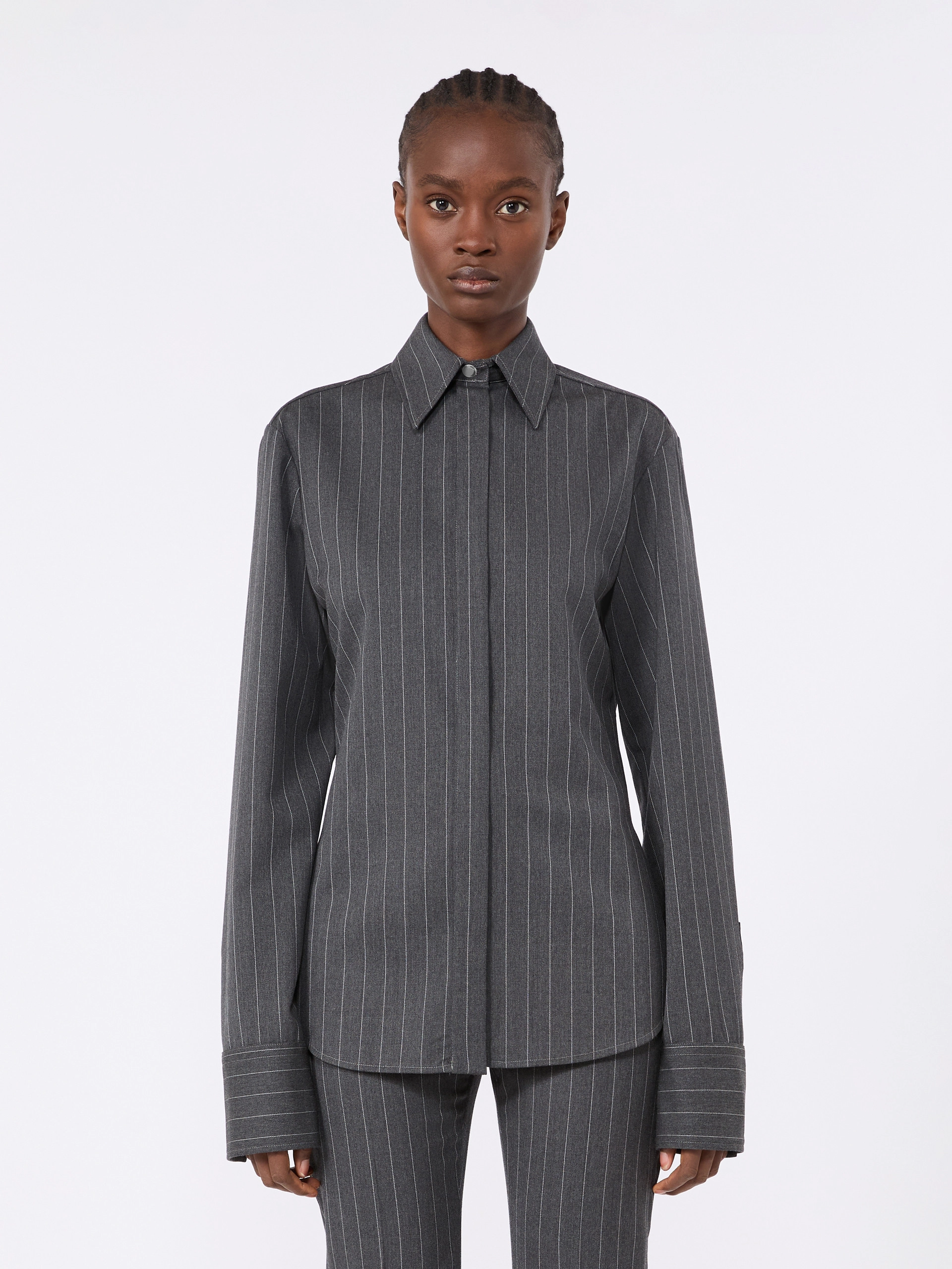 Slim wool shirt - MEDIUM GREY - Sportmax - 2