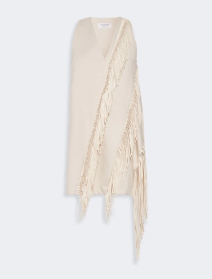 Fringed twill mini dress - MOSS GREEN - Sportmax - 5