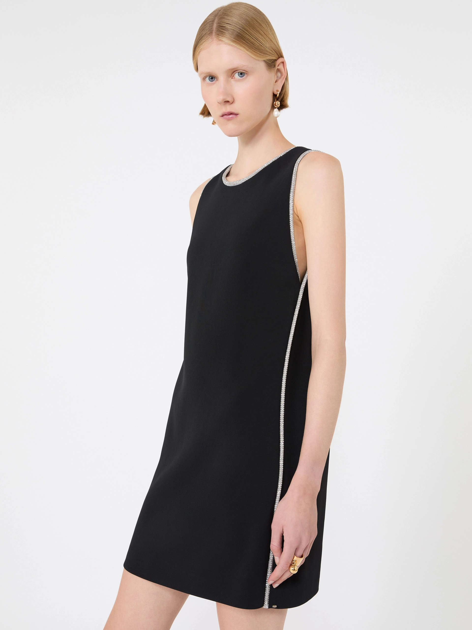 Stretch viscose dress - BLACK - Sportmax - 4