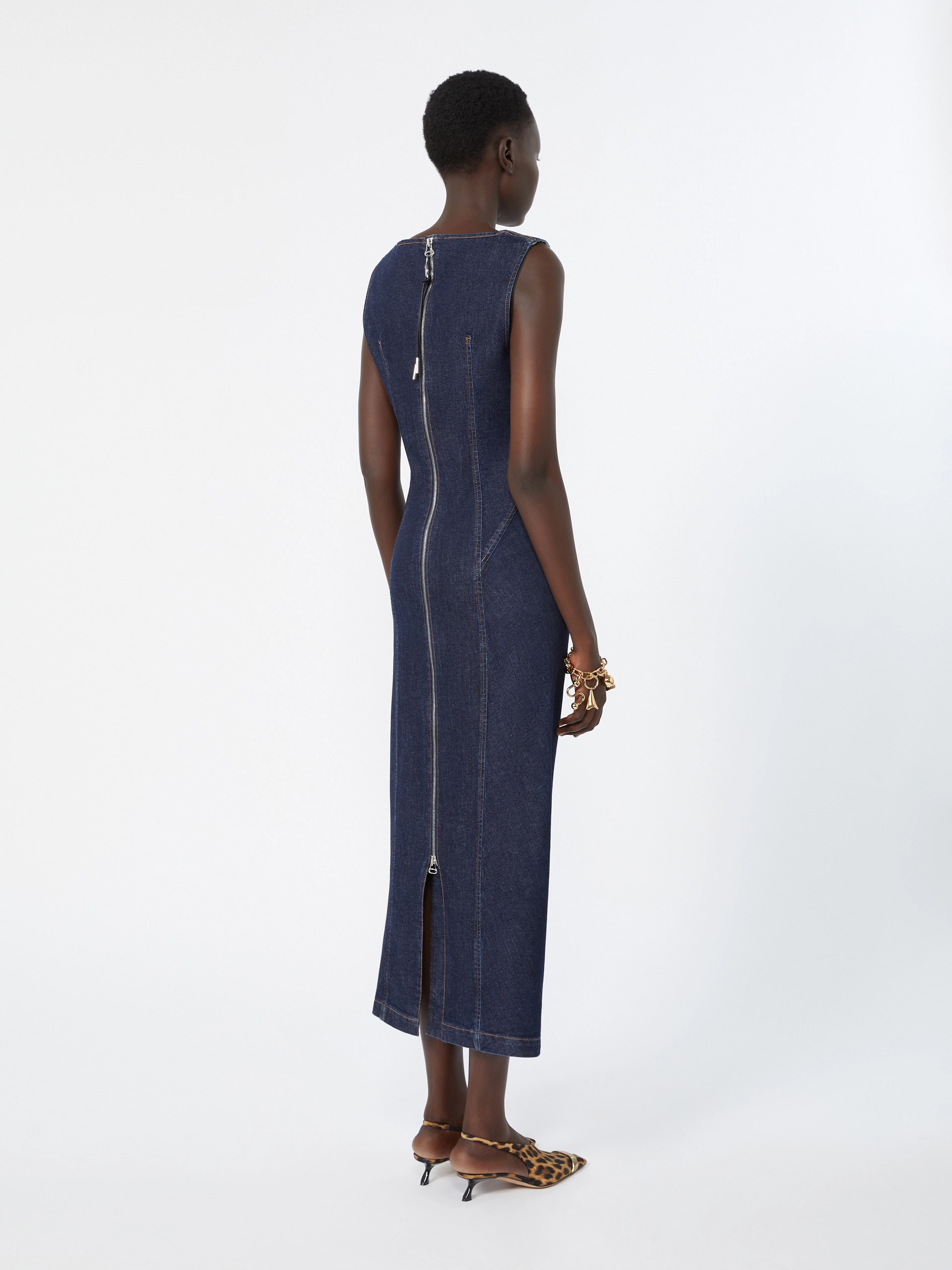 Sleeveless denim dress - MIDNIGHTBLUE - Sportmax - 3