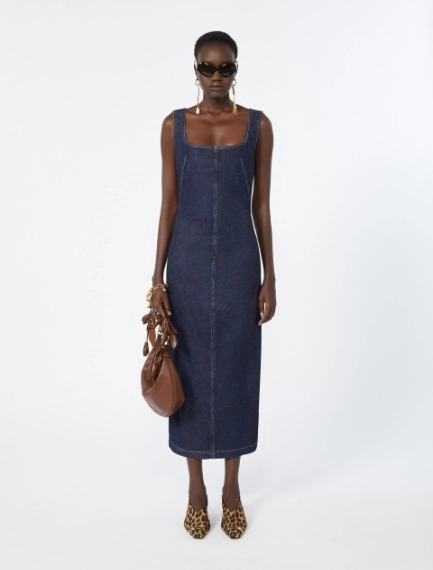 Sleeveless denim dress - MIDNIGHTBLUE - Sportmax