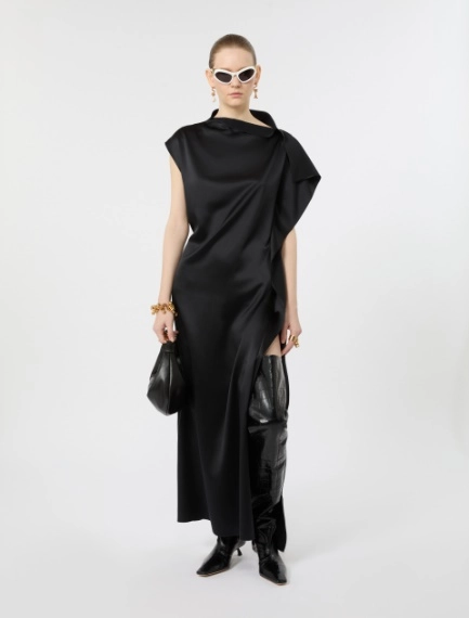 Long silk dress with ruffle detail - Sportmax