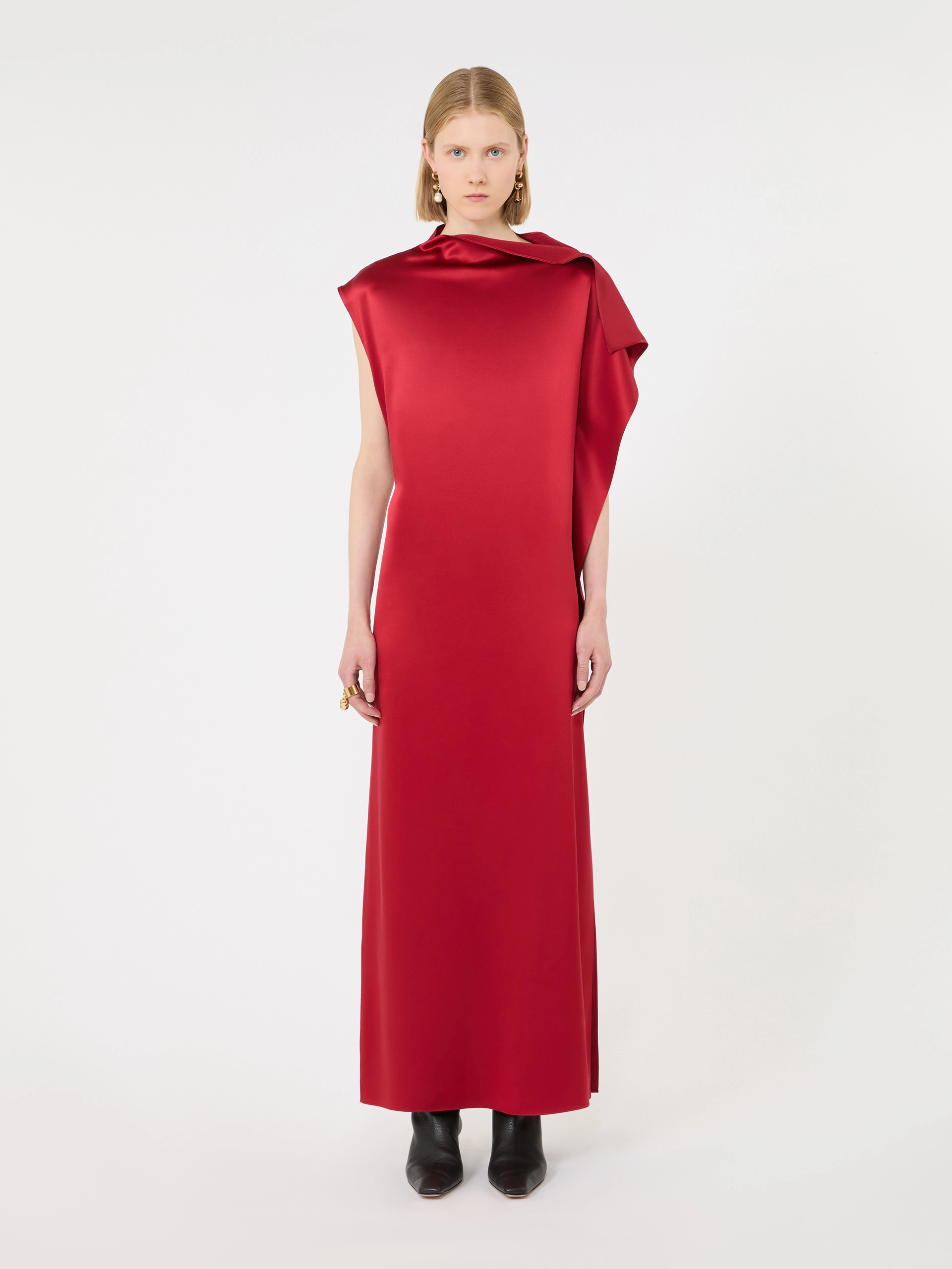 Abito lungo in seta con volant - RUBINO - Sportmax - 2