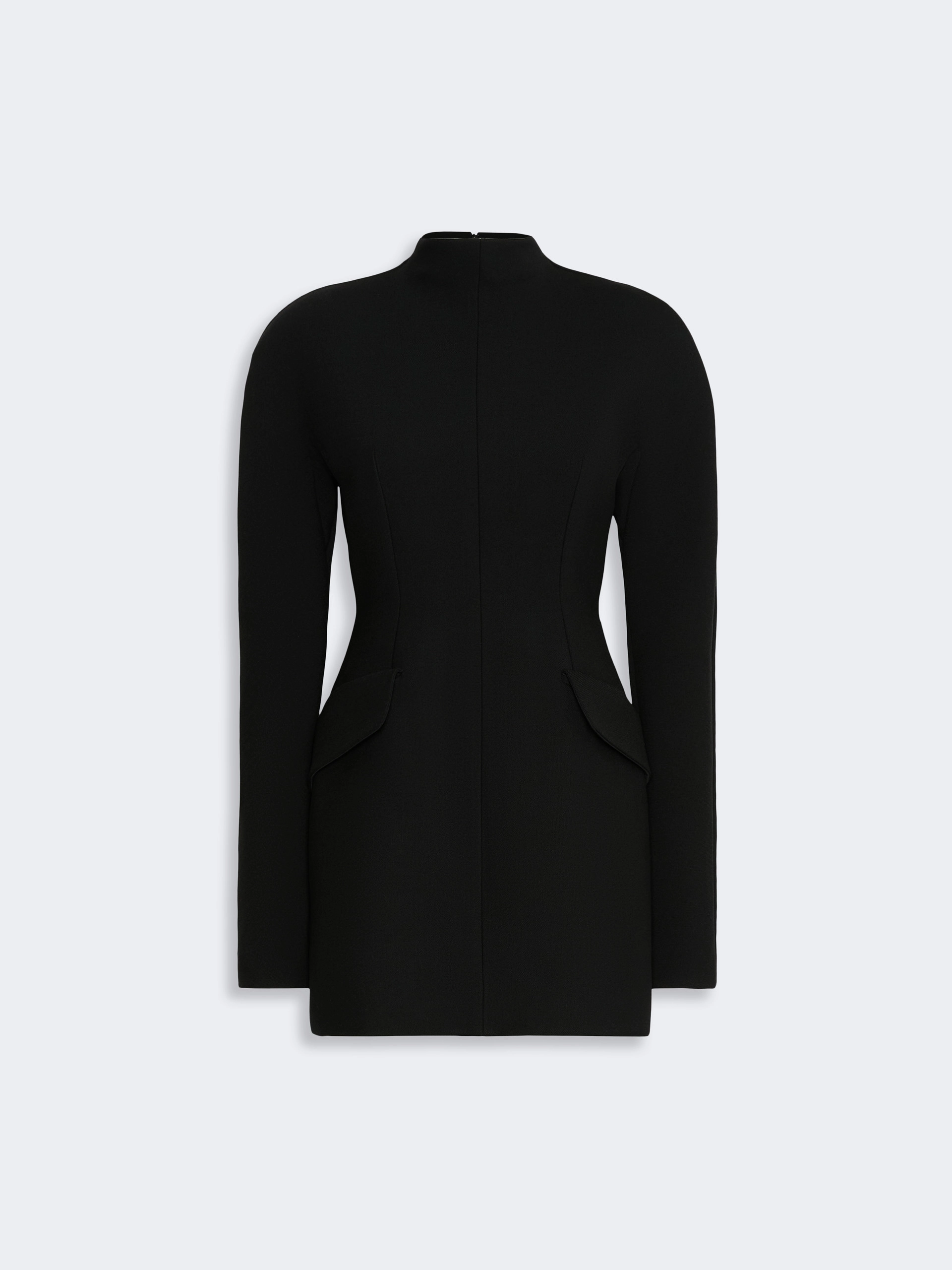 Abito corto a clessidra in misto lana stretch - NERO - Sportmax - 5