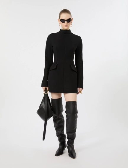 Short stretch wool-blend hourglass dress - Sportmax