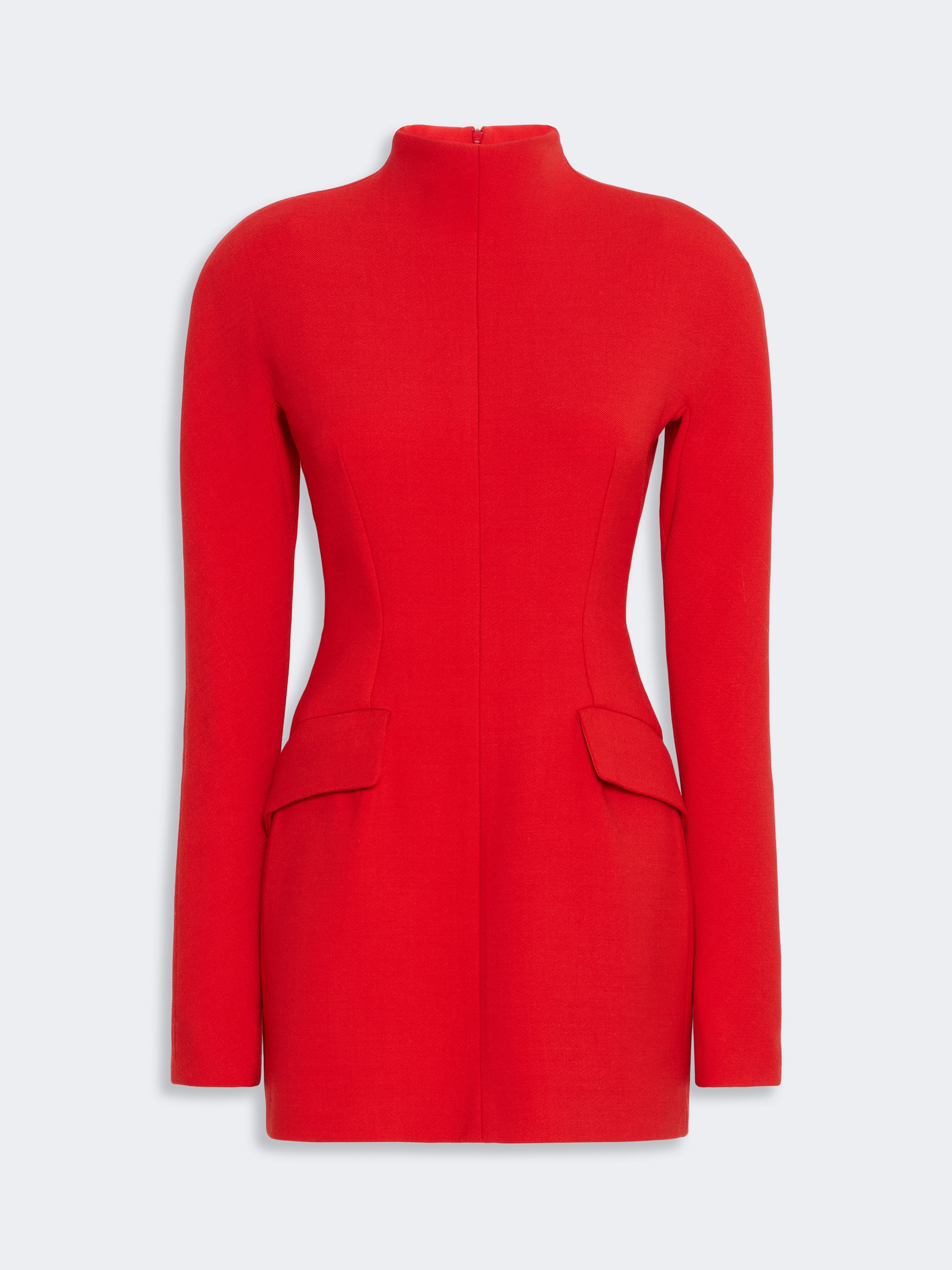 Short stretch wool-blend hourglass dress - RED - Sportmax - 5