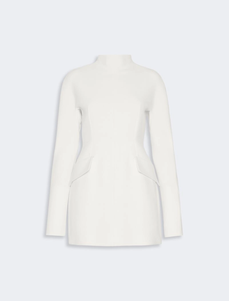 Short stretch wool-blend hourglass dress - MILK - Sportmax - 5