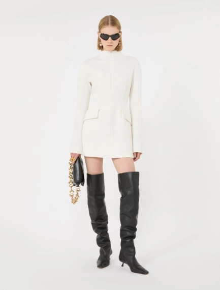 Short stretch wool-blend hourglass dress - Sportmax