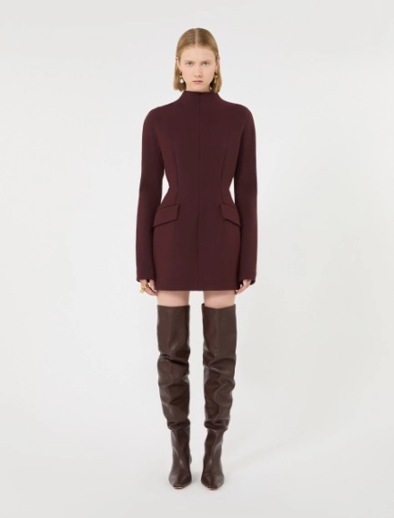 Robe sablier courte en laine mélangée stretch - ROUGE FONCE' - Sportmax - 2