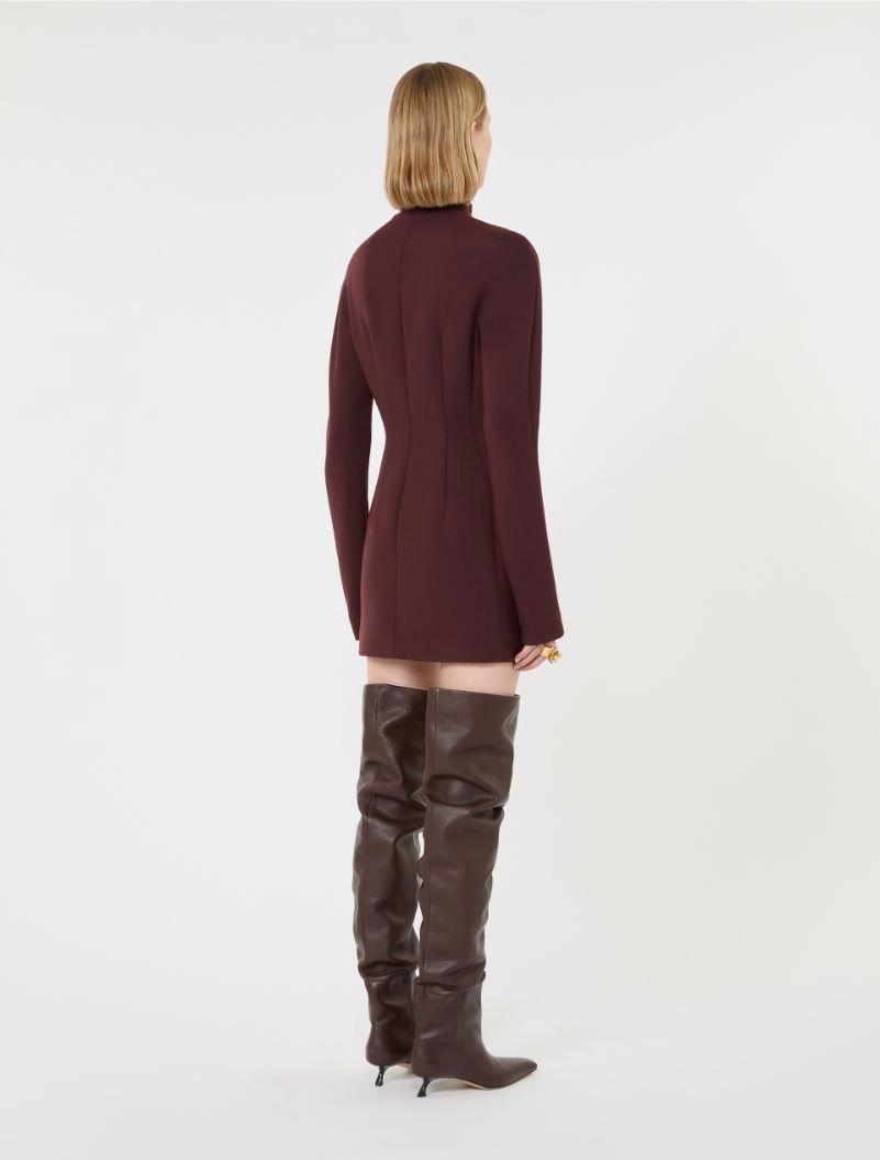 Robe sablier courte en laine mélangée stretch - ROUGE FONCE' - Sportmax - 3