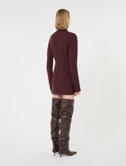 Robe sablier courte en laine mélangée stretch - ROUGE FONCE' - Sportmax - 3