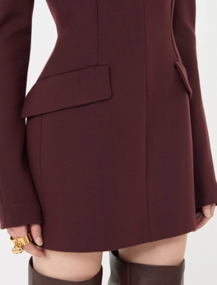 Robe sablier courte en laine mélangée stretch - ROUGE FONCE' - Sportmax - 4
