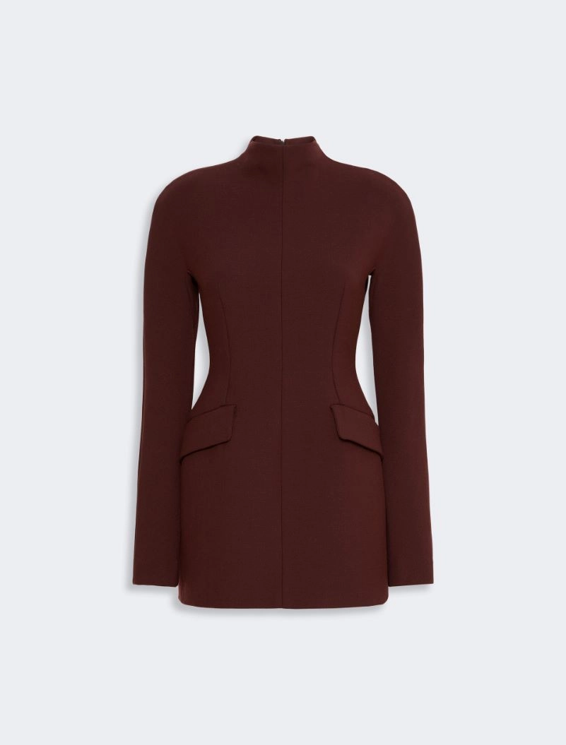 Robe sablier courte en laine mélangée stretch - ROUGE FONCE' - Sportmax - 5