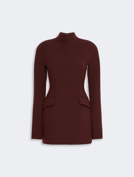 Robe sablier courte en laine mélangée stretch - ROUGE FONCE' - Sportmax - 5