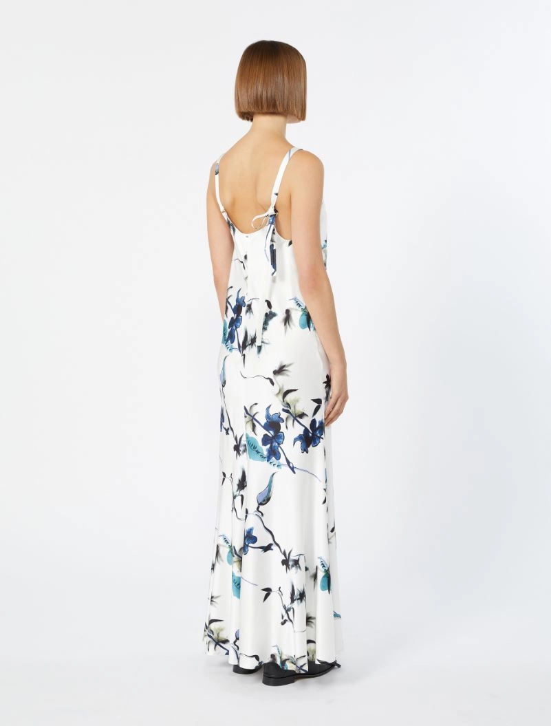Slim-fit long satin dress - WHITE - Sportmax - 3