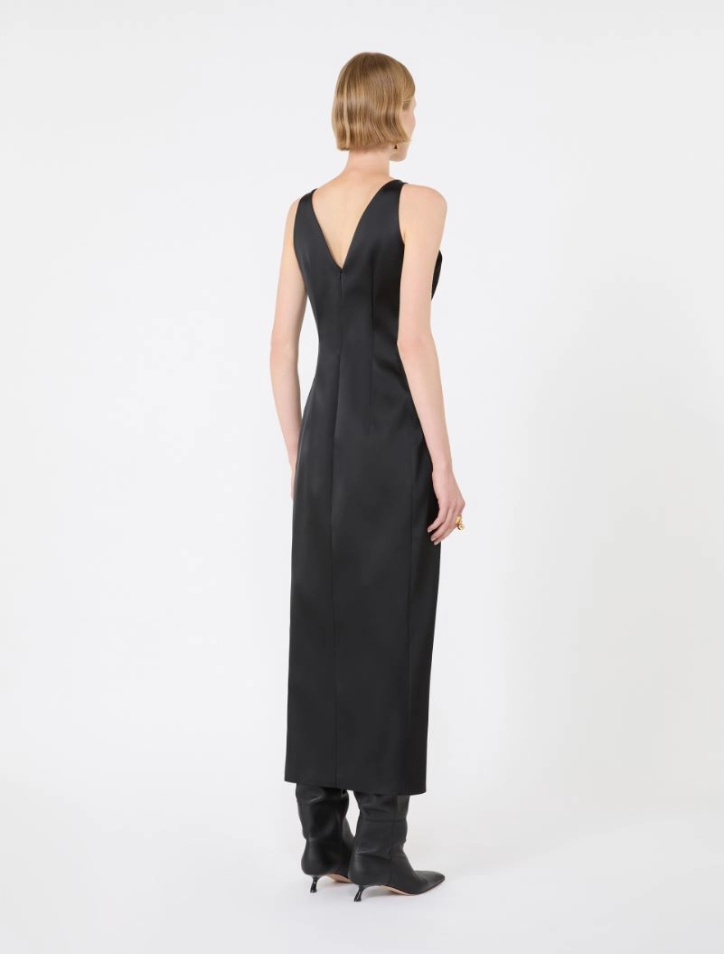Long stretch satin dress - BLACK - Sportmax - 3