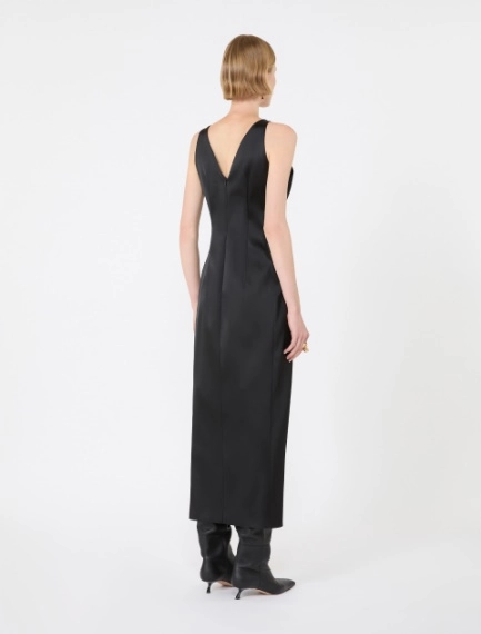 Long stretch satin dress - BLACK - Sportmax - 3