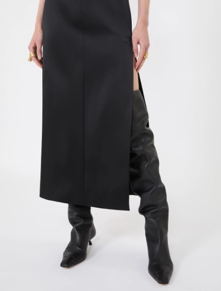 Long stretch satin dress - BLACK - Sportmax - 4