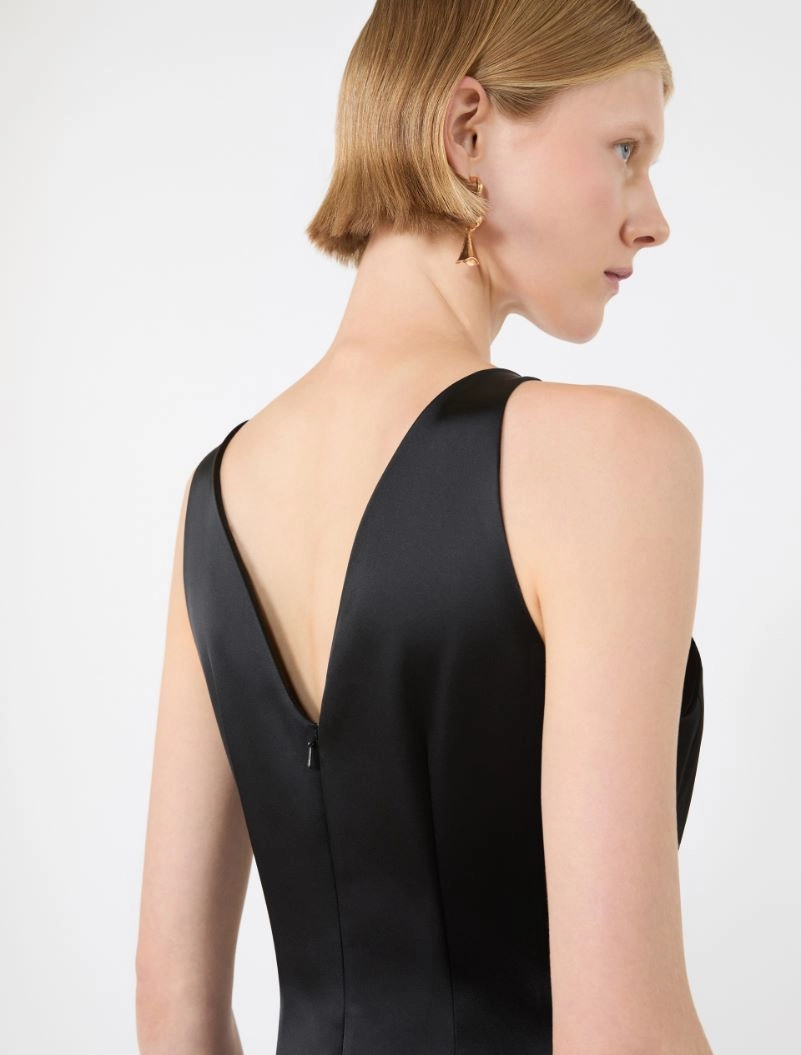 Long stretch satin dress - BLACK - Sportmax - 5