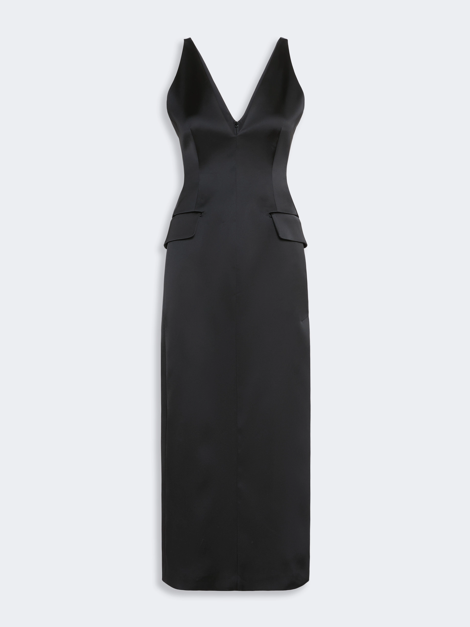 Long stretch satin dress - BLACK - Sportmax - 6
