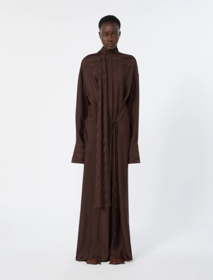 Long satin dress - CHOCOLATE - Sportmax - 2