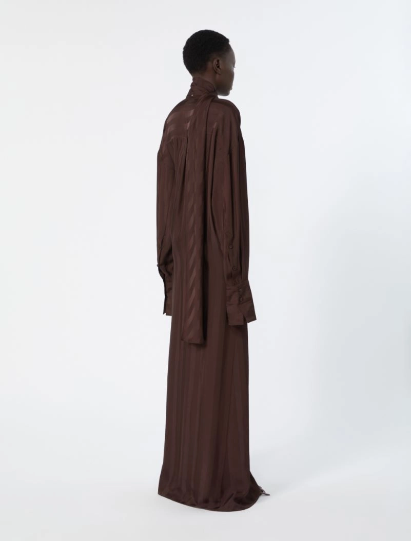 Long satin dress - CHOCOLATE - Sportmax - 3