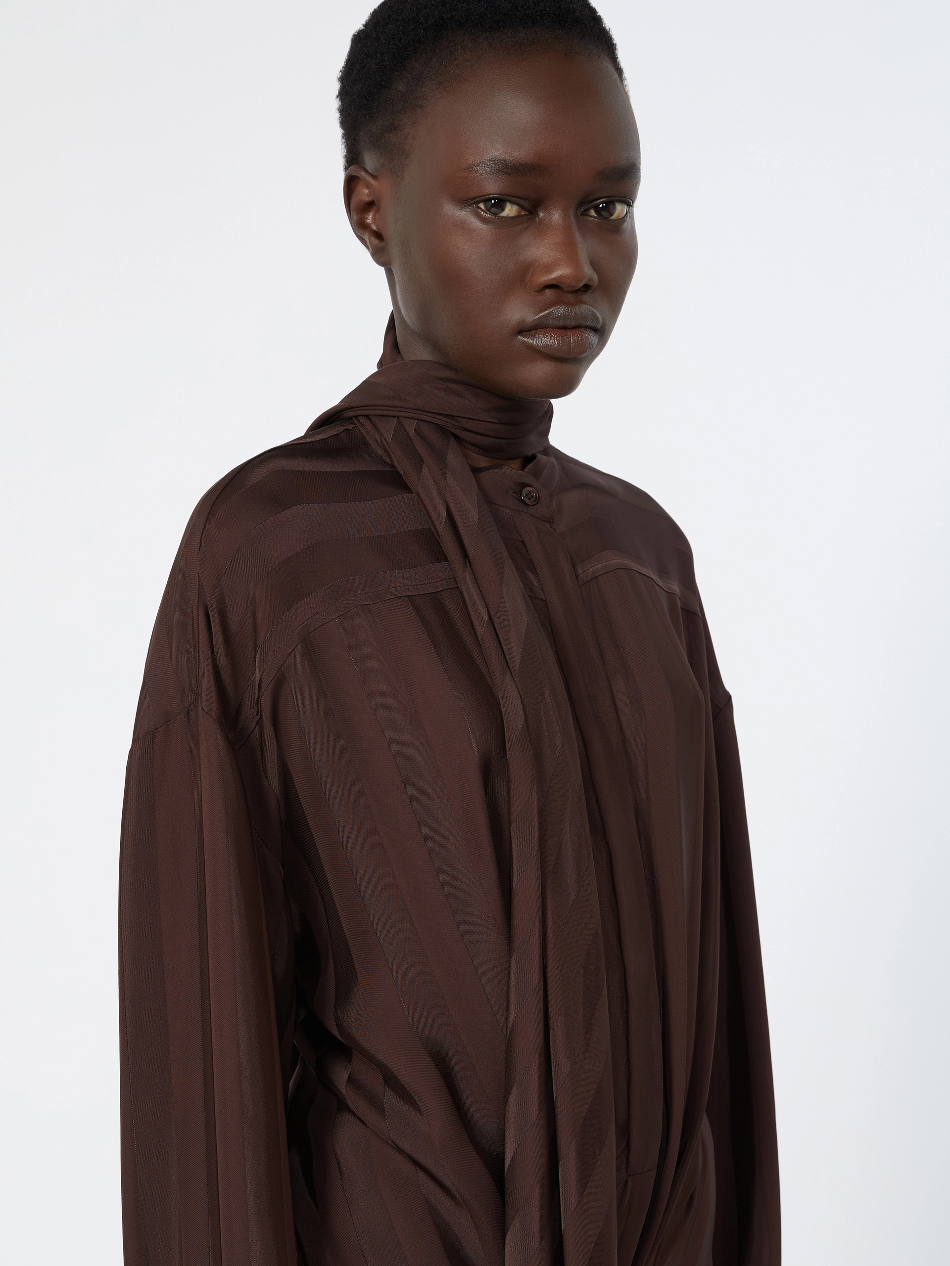 Long satin dress - CHOCOLATE - Sportmax - 4