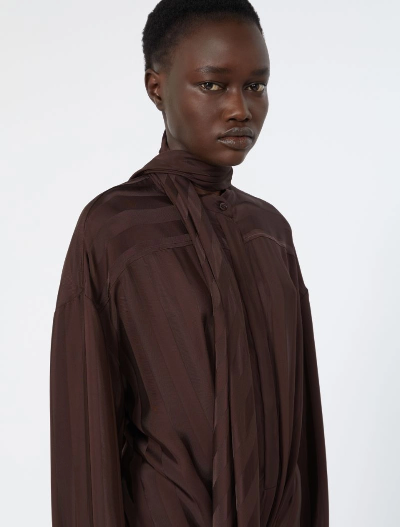 Long satin dress - CHOCOLATE - Sportmax - 4
