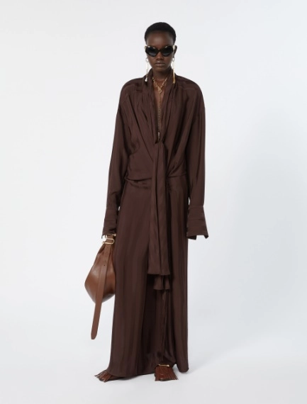 Long satin dress - CHOCOLATE - Sportmax
