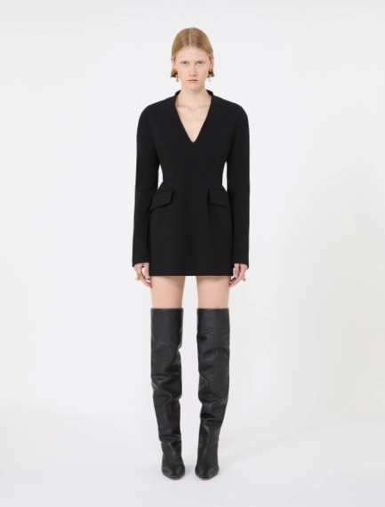 Stretch viscose-blend hourglass dress - BLACK - Sportmax - 2