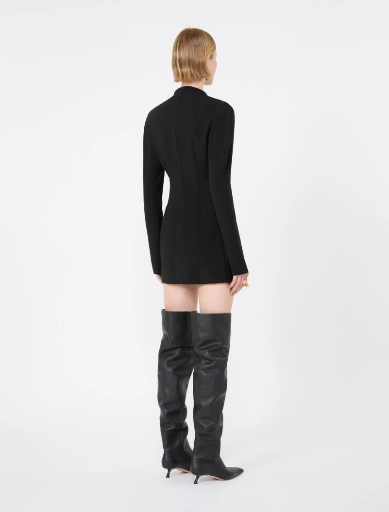 Stretch viscose-blend hourglass dress - BLACK - Sportmax - 3
