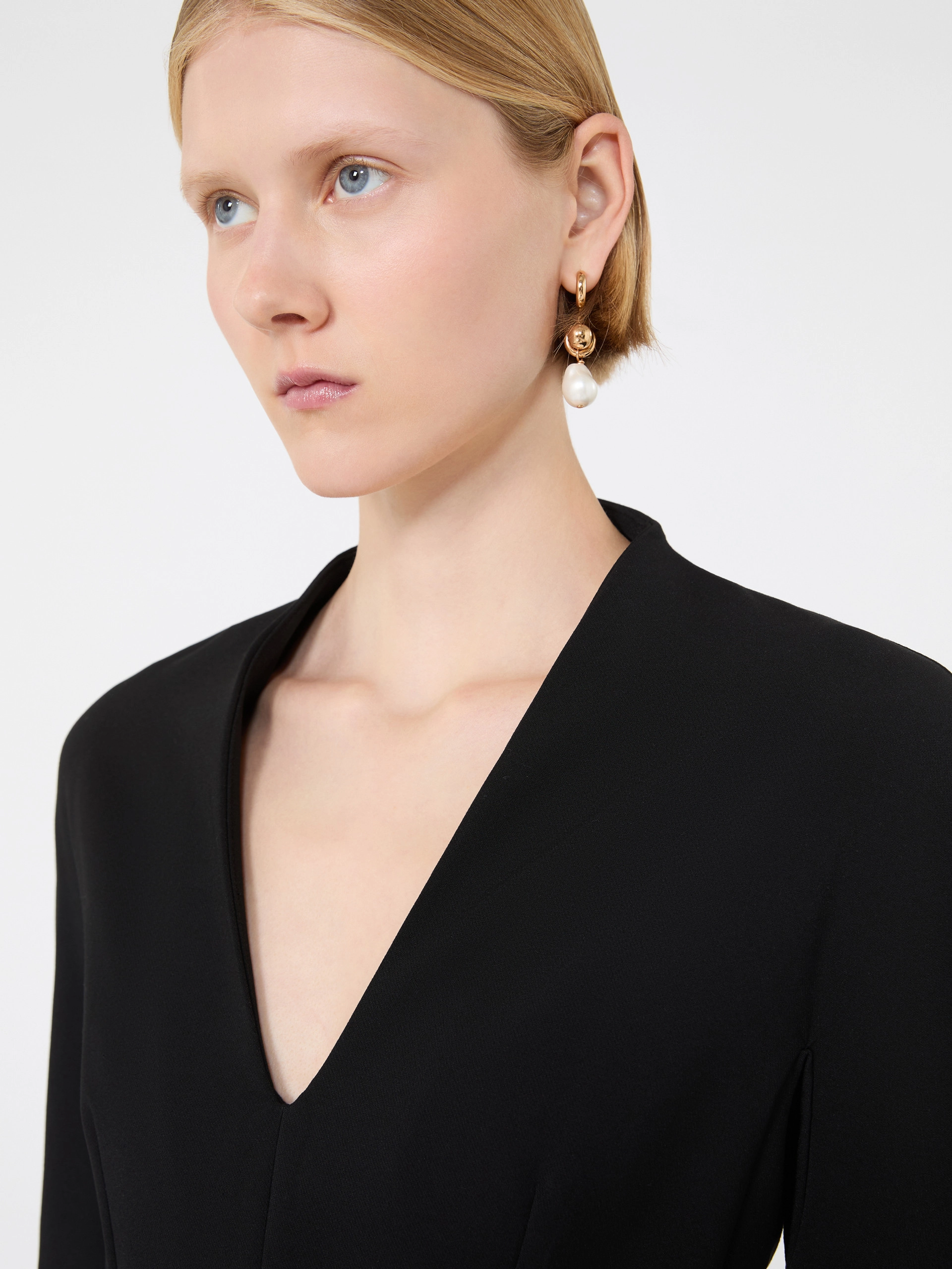 Stretch viscose-blend hourglass dress - BLACK - Sportmax - 4