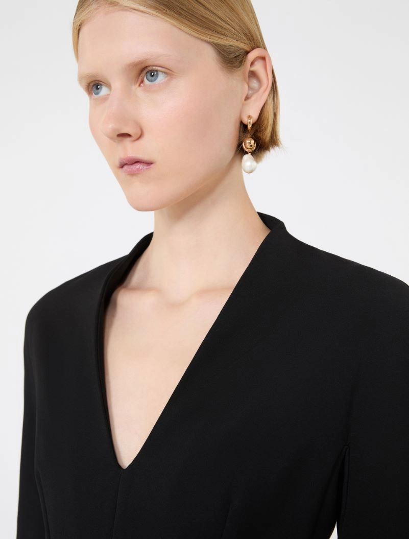 Stretch viscose-blend hourglass dress - BLACK - Sportmax - 4