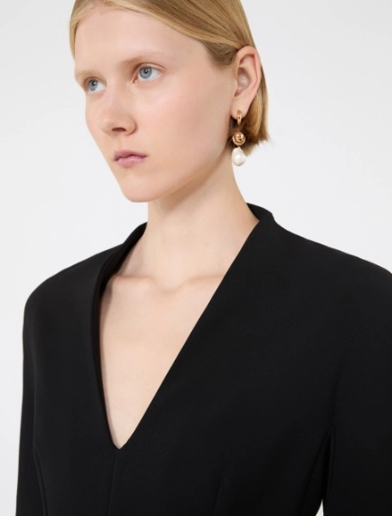 Stretch viscose-blend hourglass dress - BLACK - Sportmax - 4
