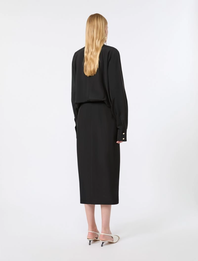 Oversized viscose shirt dress - BLACK - Sportmax - 3