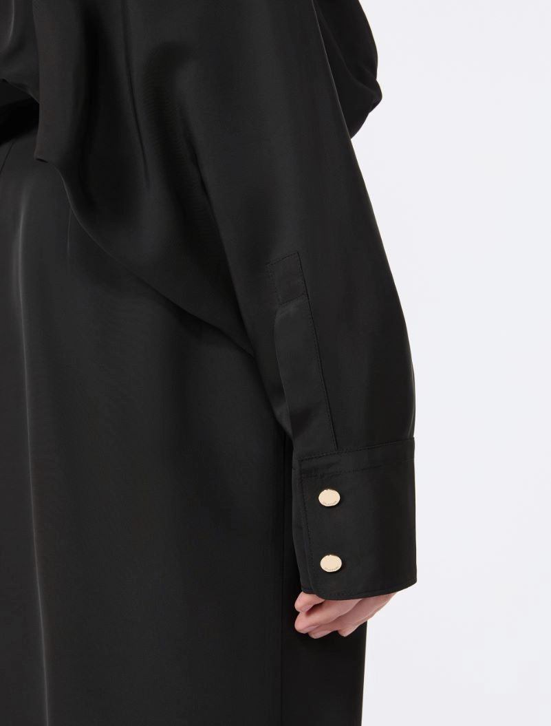 Oversized viscose shirt dress - BLACK - Sportmax - 4