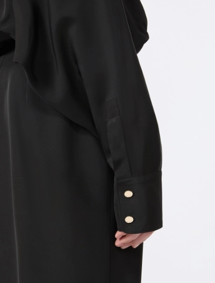 Oversized viscose shirt dress - BLACK - Sportmax - 4