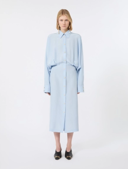 Robe-chemise surdimensionnée en viscose - GRIS MOYEN - Sportmax - 2