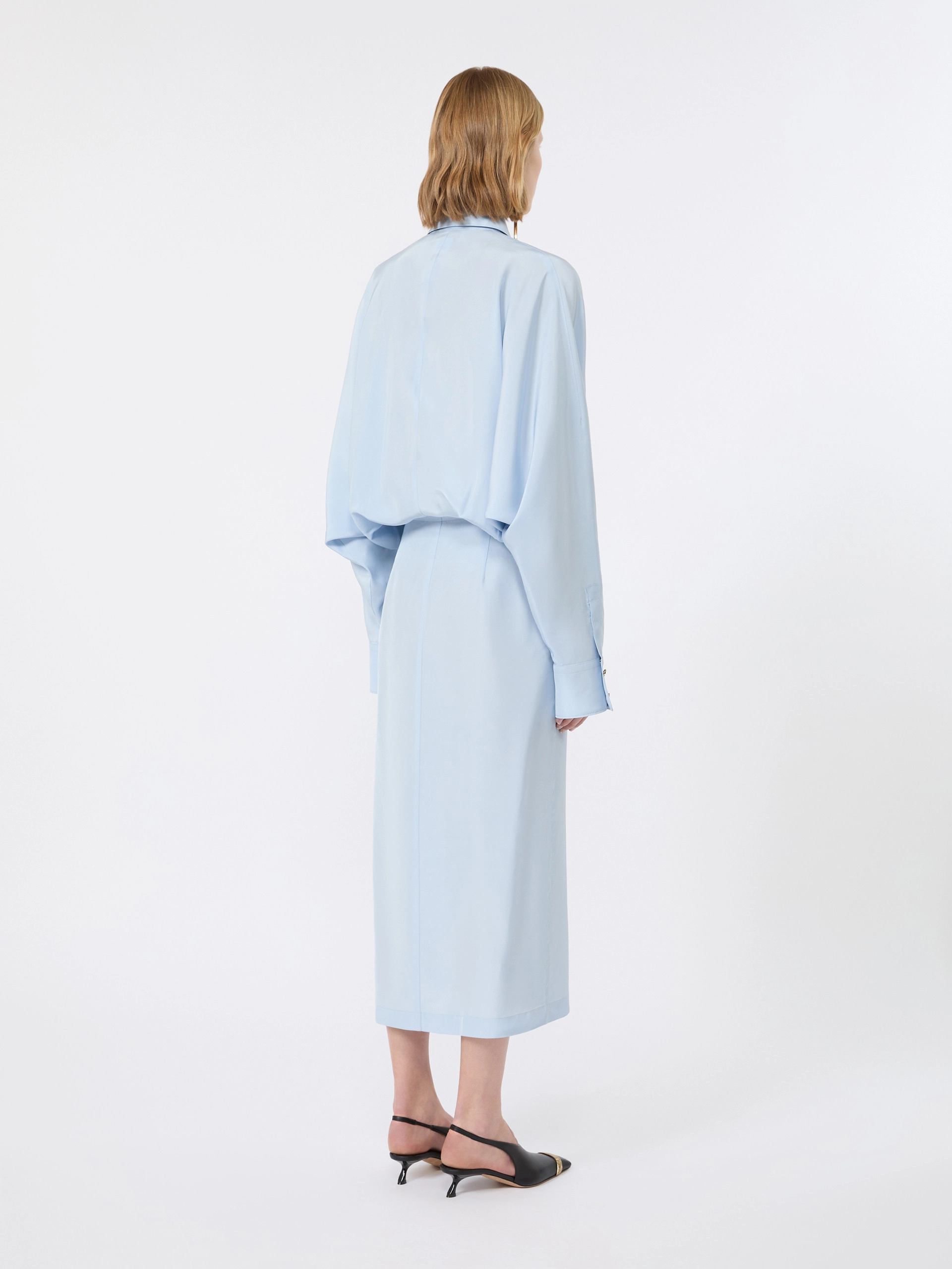 Robe-chemise surdimensionnée en viscose - GRIS MOYEN - Sportmax - 3