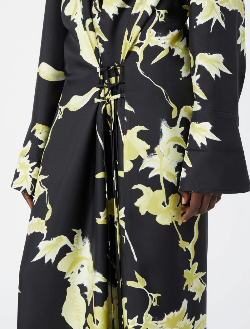 Silk wrap dress - BLACK - Sportmax - 4
