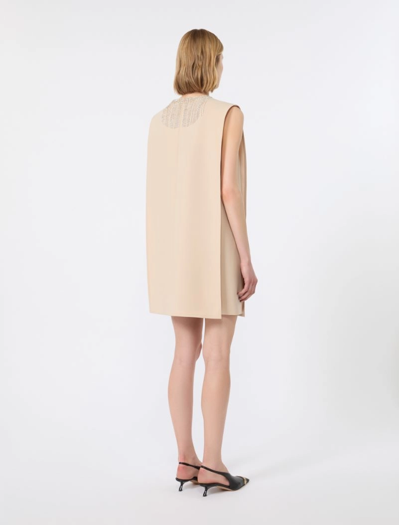Rhinestone-adorned sleeveless cady mini dress - BEIGE - Sportmax - 3