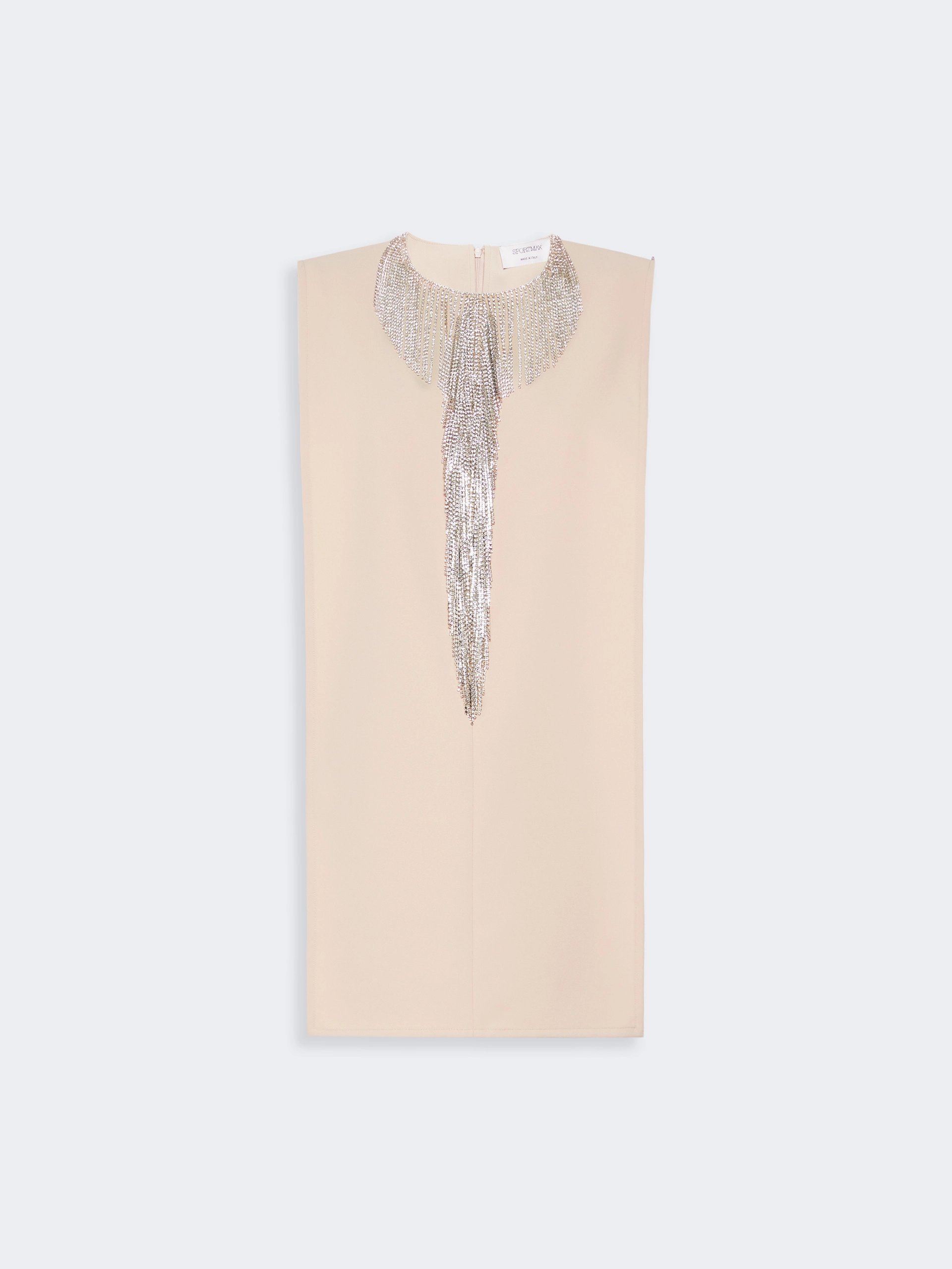 Rhinestone-adorned sleeveless cady mini dress - BEIGE - Sportmax - 5