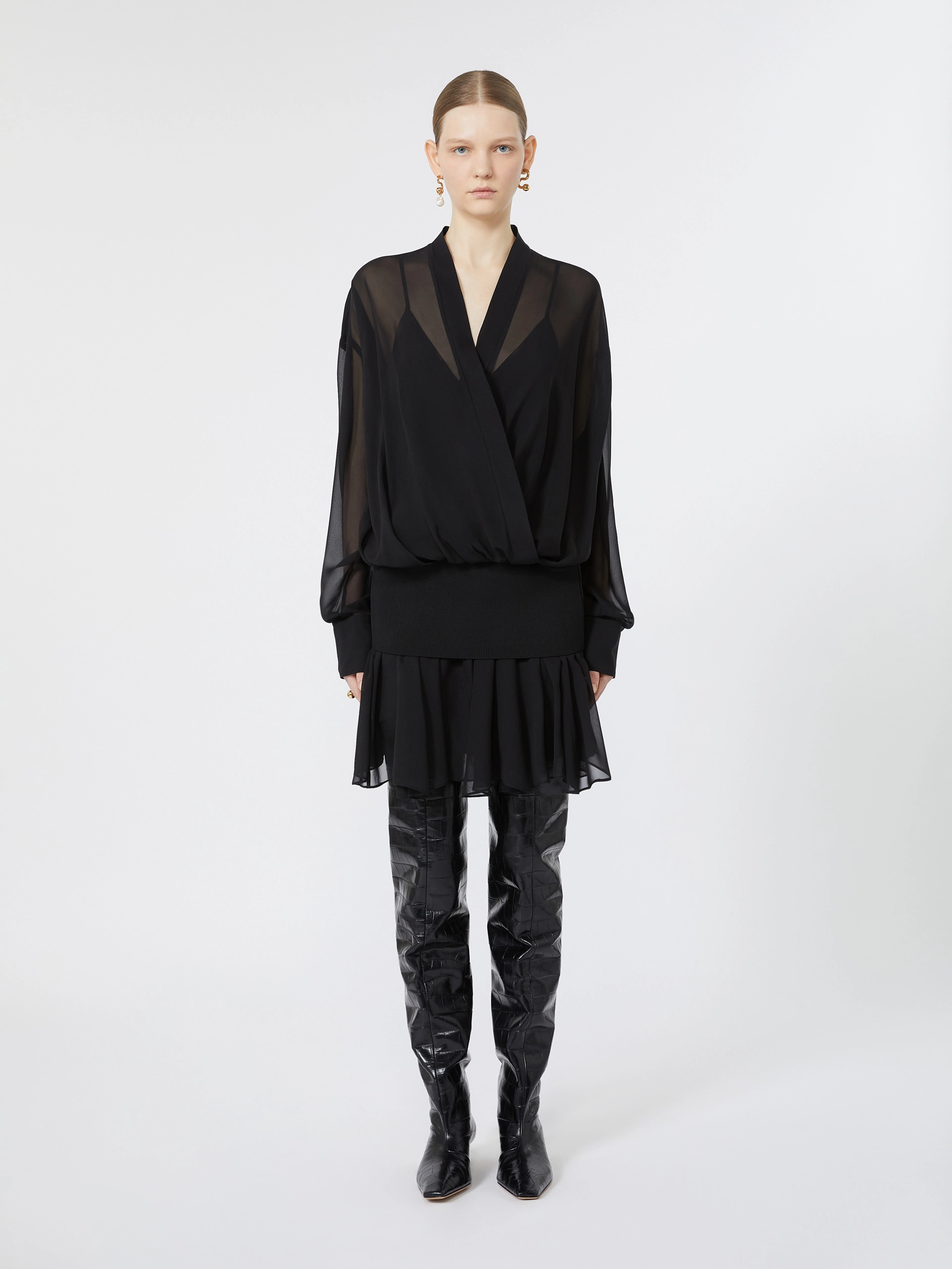 Short silk dress - BLACK - Sportmax - 2