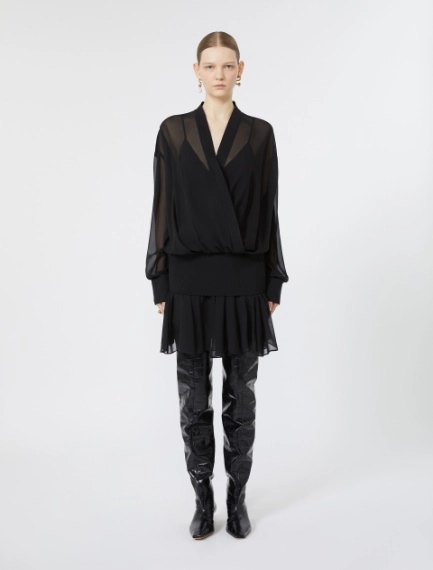 Short silk dress - BLACK - Sportmax - 2