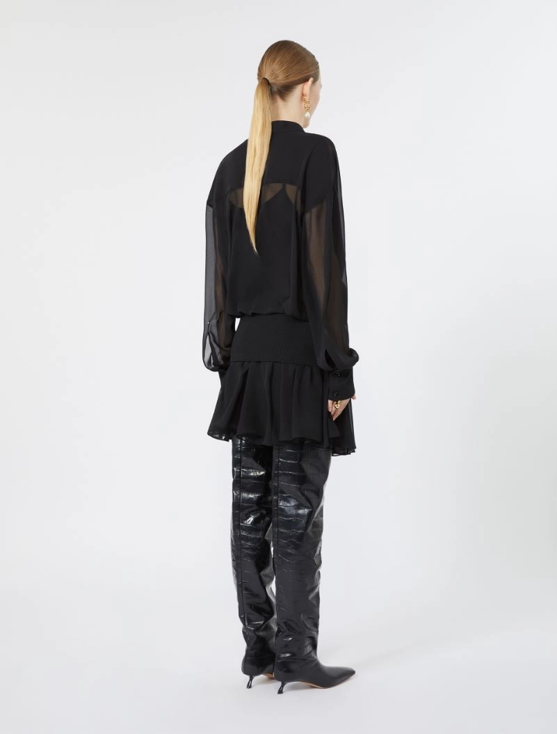 Short silk dress - BLACK - Sportmax - 3