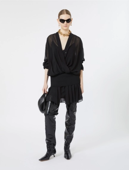 Short silk dress - BLACK - Sportmax - 1