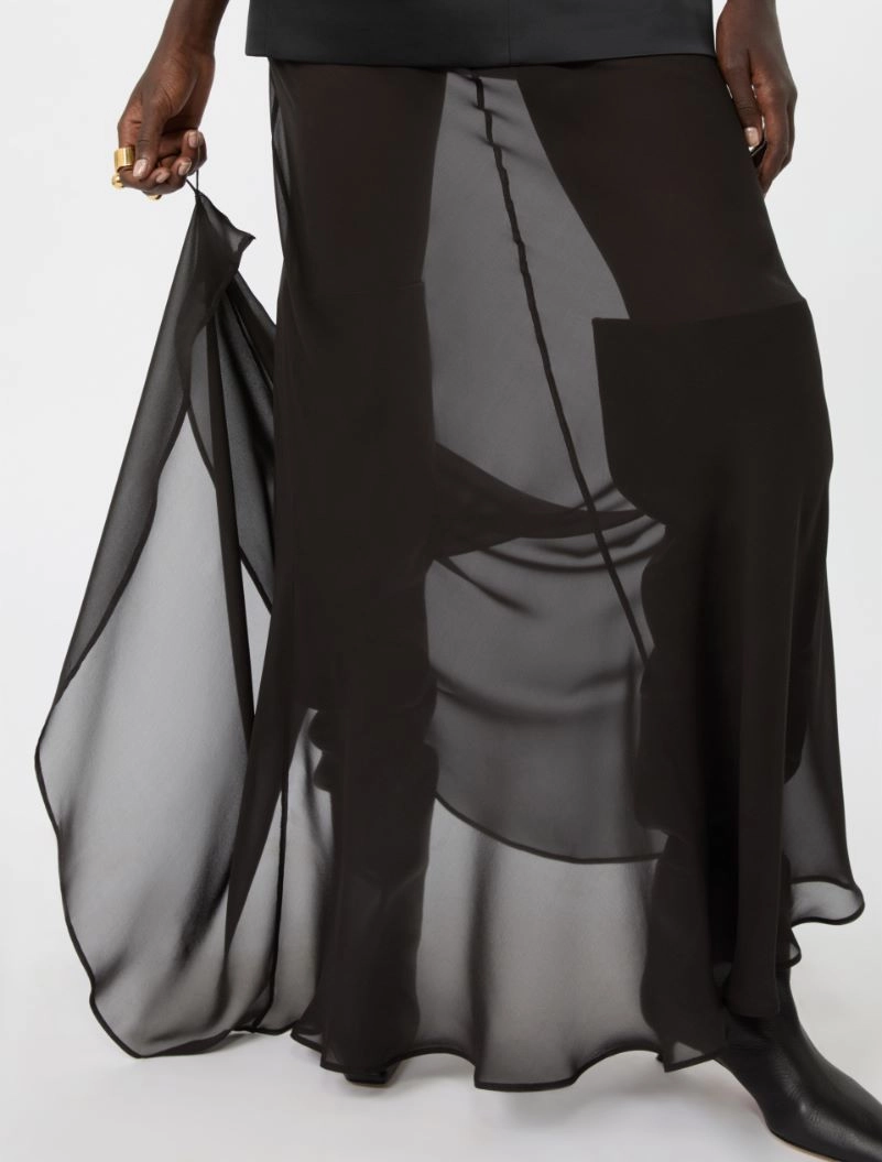 Long stretch satin two-piece dress - BLACK - Sportmax - 4