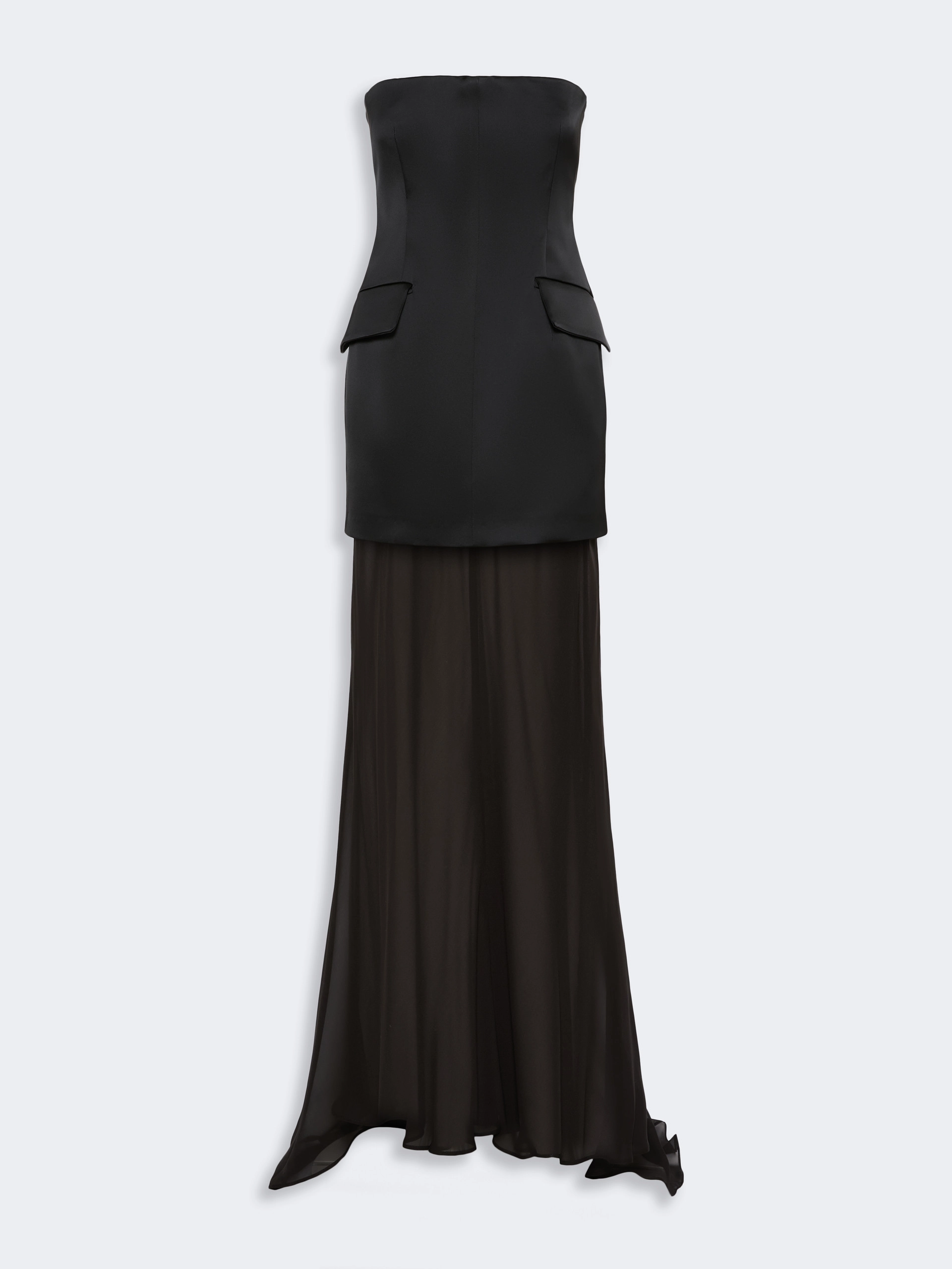 Long stretch satin two-piece dress - BLACK - Sportmax - 6